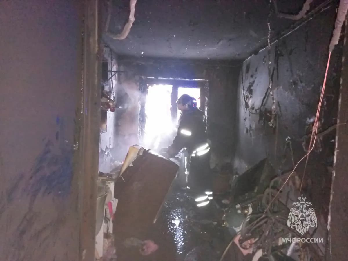 В доме улице Луначарского города Владимира потушили пожар