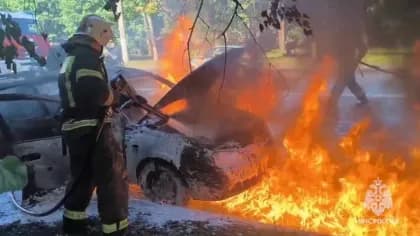 Во Владимире на проспекте Строителей вспыхнул автомобиль