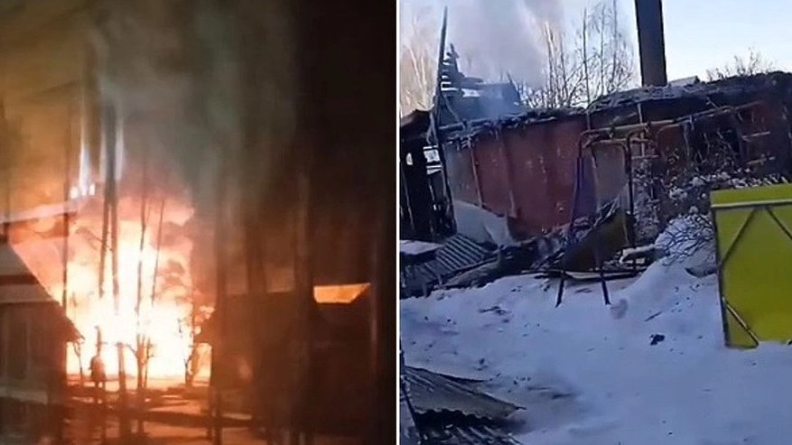Главная картинка новости: Под Владимиром мощный пожар оставил многодетную семью без жилья