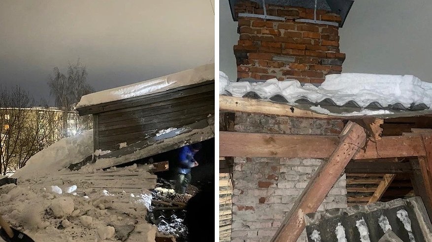 Главная картинка новости: В Кольчугино обрушилась крыша многоквартирного дома