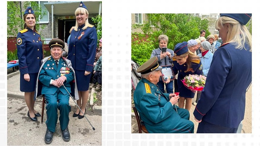 Главная картинка новости: Во Владимире сотрудники следкома поздравили 101-летнего ветерана Илью Шибкова с Днём Победы