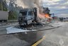 Миниатюра новости: В ДТП под Муромом опрокинулся и загорелся большегруз