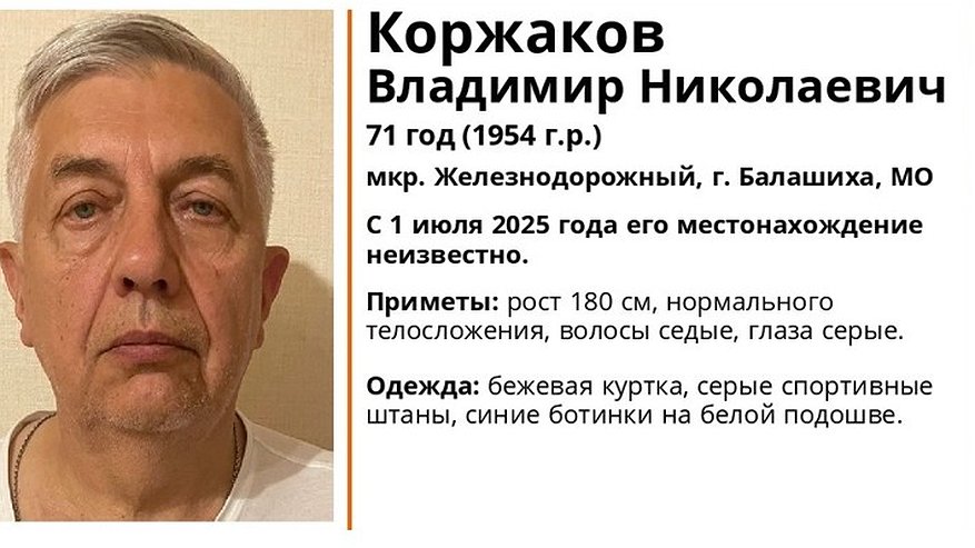 Главная картинка новости: Во Владимирской области ищут 71-летнего мужчину в бежевой куртке из Балашихи