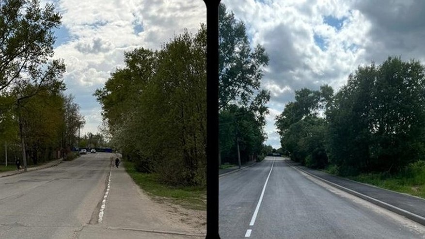 Главная картинка новости: В посёлке Балакирево отремонтировали 125 метров дороги на улице 60 лет Октября