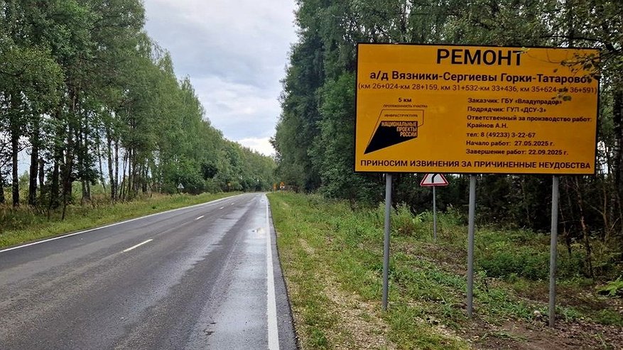 Главная картинка новости: В 2025 году во Владимирской области отремонтируют 168 километров дорог