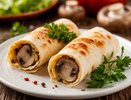 Тёплый ролл из лаваша с грибами и двум видами сыра — невероятно вкусный итальянский завтрак за 15 минут