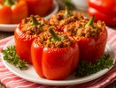 Оригинальный фаршированный перец: невероятное сочетание моркови, овощей и томатной заливки!