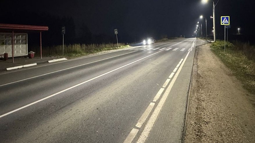 Главная картинка новости: В Собинском районе появилась безопасная автобусная остановка и освещение дороги