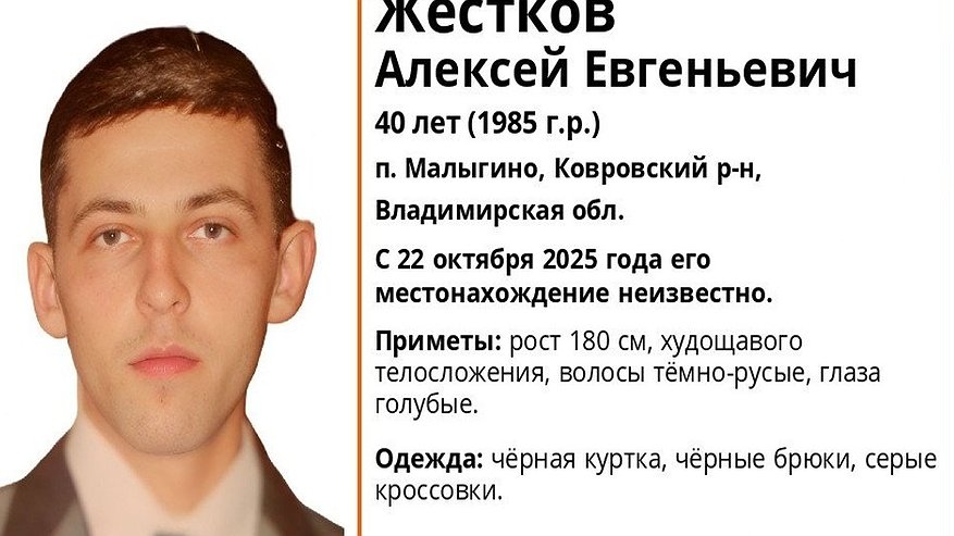Главная картинка новости: В Ковровском районе разыскивают пропавшего 40-летнего мужчину из посёлка Малыгино