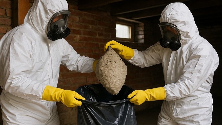 Главная картинка новости: В Ковровском районе спасатели убрали гнездо ос из подвала частного дома