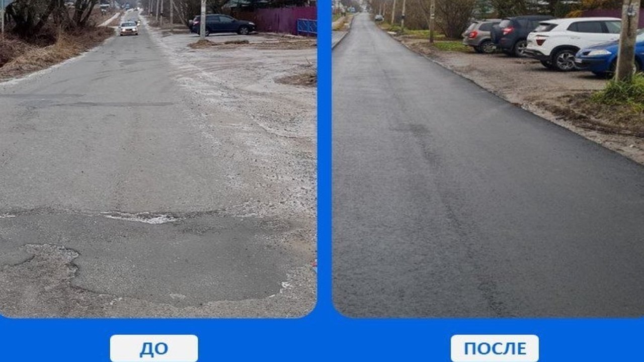 Главная картинка новости: За время дорожного сезона 2025 года в Петушках отремонтировали 5,8 километра дорог