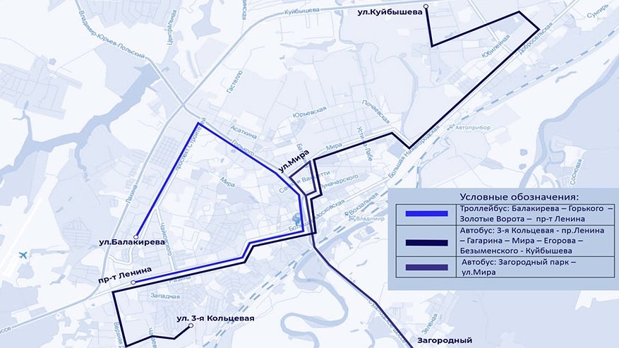 Главная картинка новости: Бесплатный общественный транспорт и перекрытия улиц ожидают Владимир в новогоднюю ночь