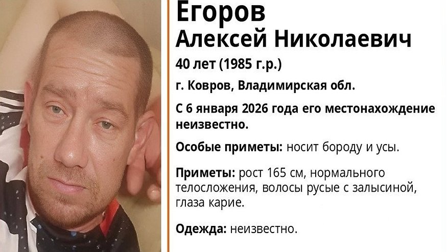 Главная картинка новости: В регионе проходят поиски пропавшего 40-летнего ковровчанина